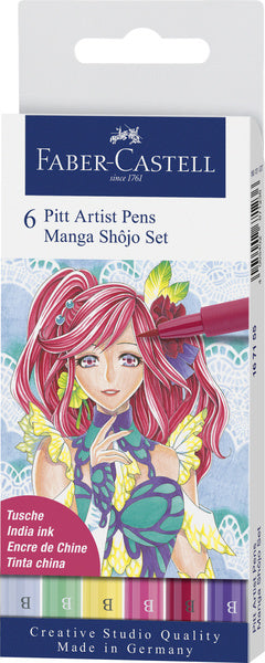 Afbeelding laden in galerijviewer, Faber castell fc-167155 tekenstift faber-castell pitt artist pen manga 6-delig etui shôjo
