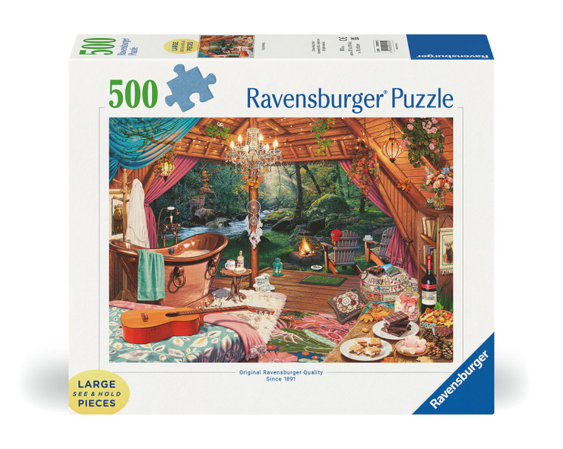 Afbeelding laden in galerijviewer, Ravensburger puzzel cozy glamping - legpuzzel - 500 large format stukjes
