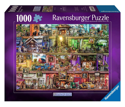 Ravensburger legpuzzel the library of dogs, 1000st.