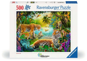 Ravensburger legpuzzel tijgerfamilie in de oase - 500st.