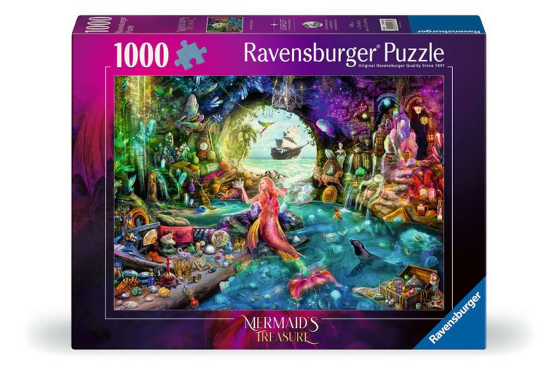 Afbeelding laden in galerijviewer, Ravensburger legpuzzel meerminnenschat - 1000st.

