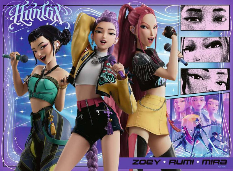 Afbeelding laden in galerijviewer, Ravensburger xxl-puzzel kpop deamon hunters: happy fans, happy honmoon! - 100 stukjes
