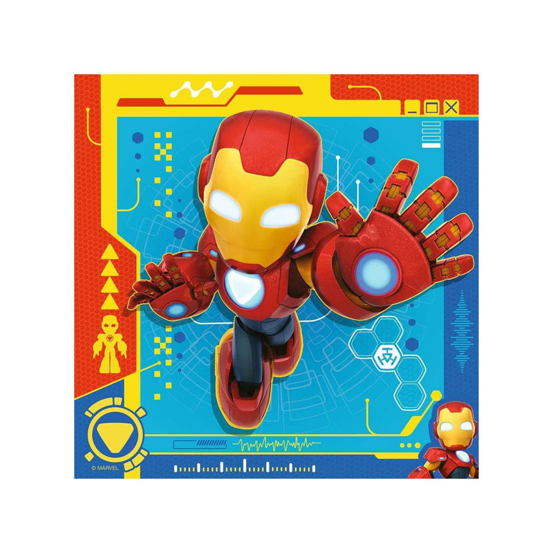 Afbeelding laden in galerijviewer, Ravensburger puzzel iron man his awesome friends 3x49 stukjes

