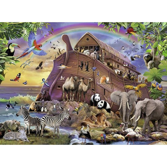 Ravensburger puzzel xxl 150 stukjes, onderweg met de ark van noach , leeftijd: vanaf 7 jaar afmeting: 49x36 cm