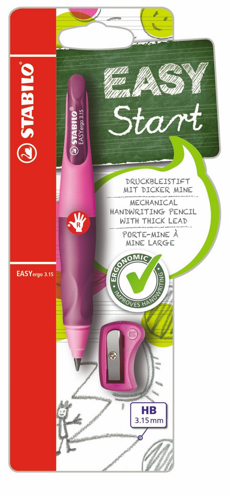 Afbeelding laden in galerijviewer, Stabilo easyergo 3.15 r roze lila blister
