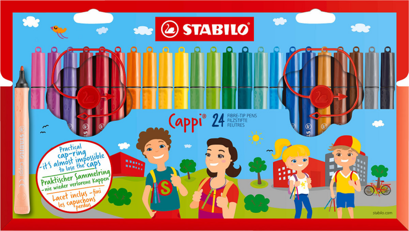 Afbeelding laden in galerijviewer, Stabilo cappi etui 24 stuks viltstiften
