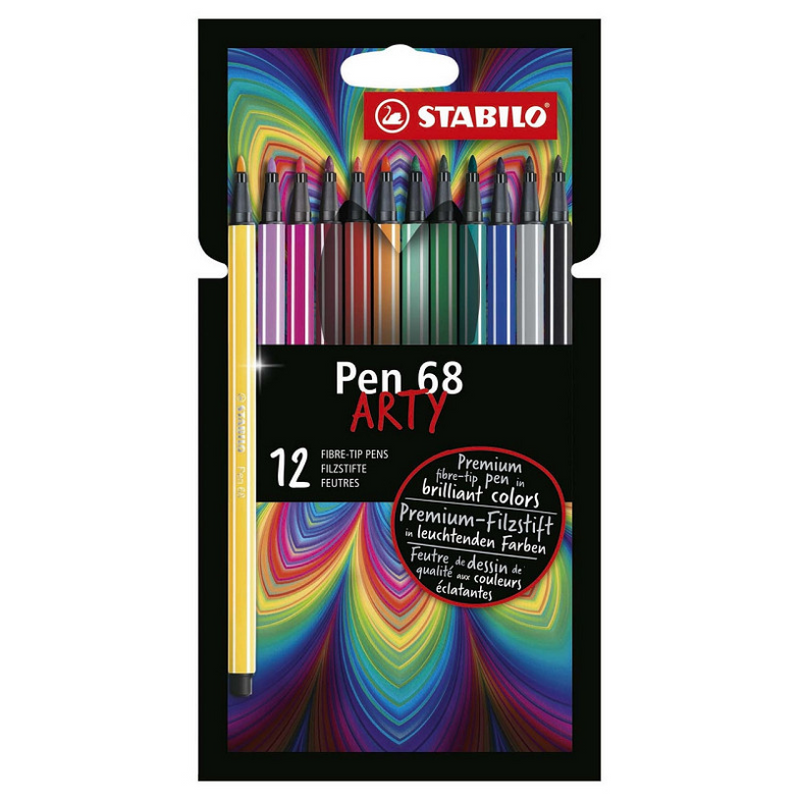 Afbeelding laden in galerijviewer, Stabilo pen 68 viltstift arty etui 12 stuks
