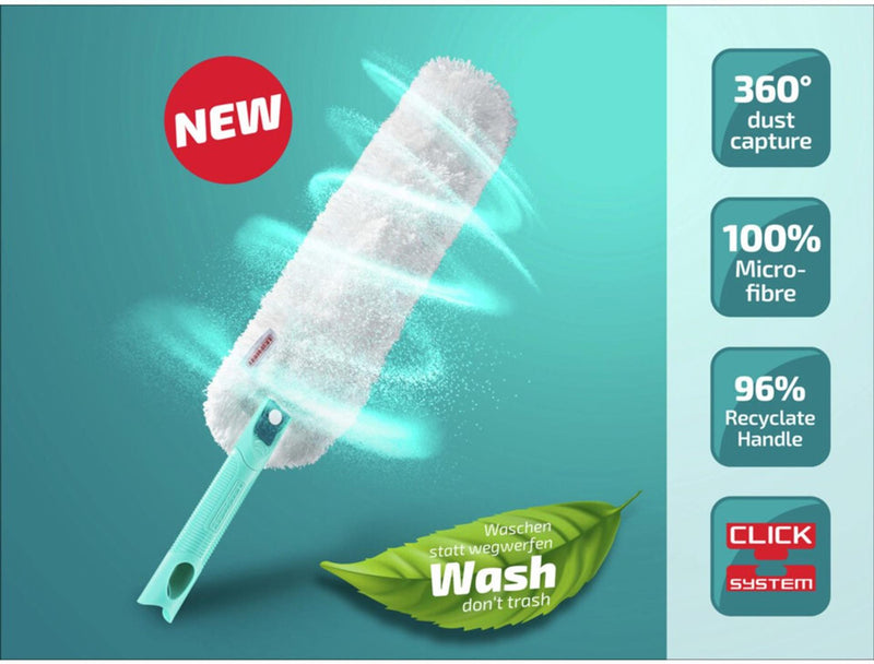 Afbeelding laden in galerijviewer, Leifheit superduster plumeau xl - wasbaar - 56 cm - flexibel - click system
