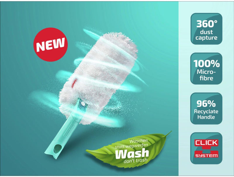 Afbeelding laden in galerijviewer, Leifheit superduster plumeau m - wasbaar - 38 cm - flexibel - click system
