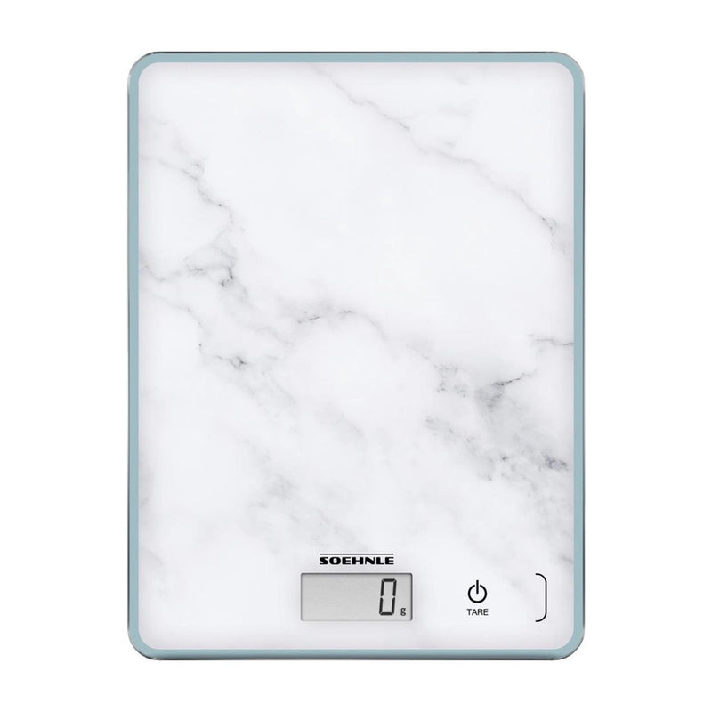 Afbeelding laden in galerijviewer, Soehnle keukenweegschaal compact 300 - digitaal - 1 gram nauwkeurig - tot 5 kg - marmerlook - wit
