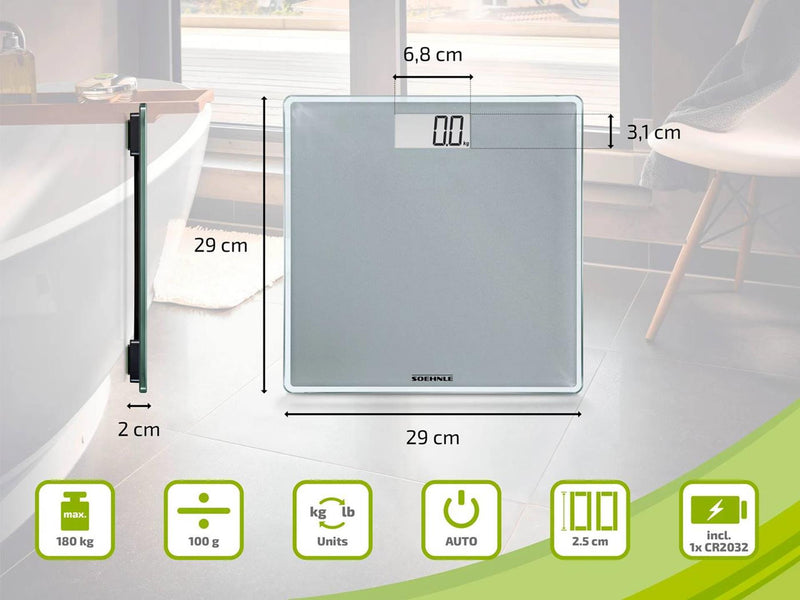 Afbeelding laden in galerijviewer, Soehnle personenweegschaal digitaal style sense compact 300 - tot 180kg grijs
