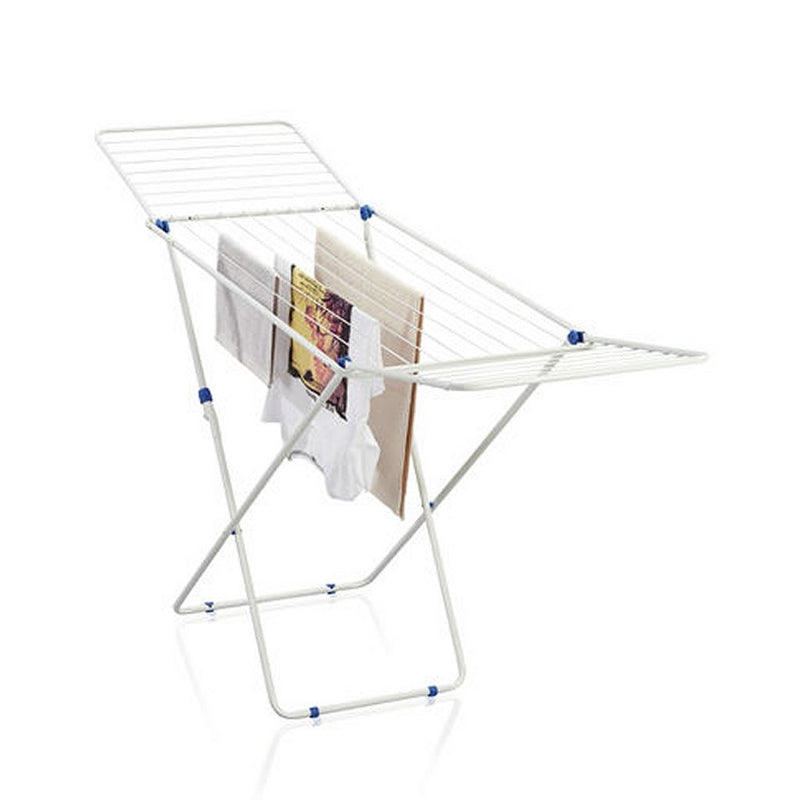 Afbeelding laden in galerijviewer, Leifheit 81539 classic 200 easy droogrek wit blauw
