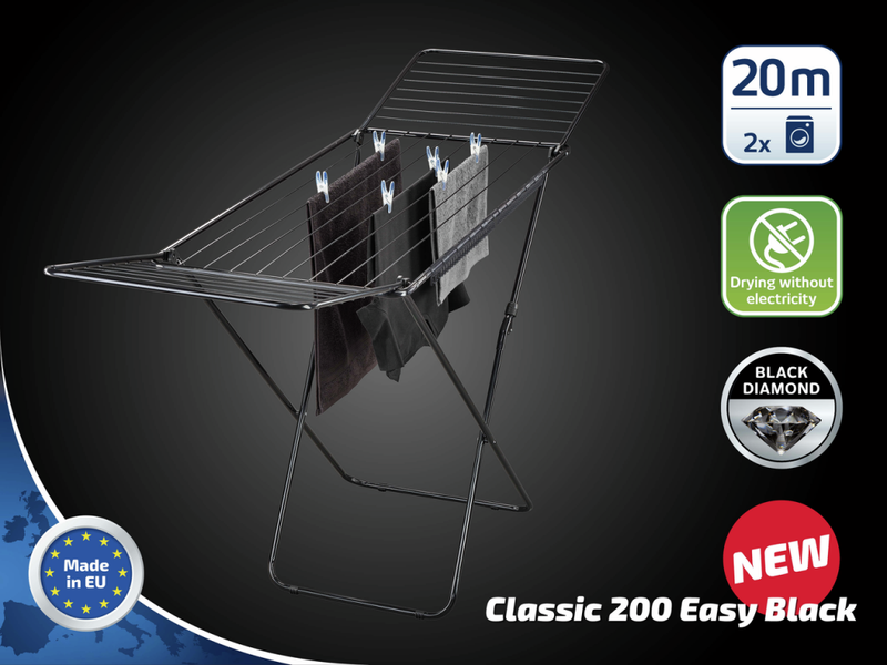 Afbeelding laden in galerijviewer, Leifheit classic droogrek - 200 easy - 20 mtr drooglengte - zwart
