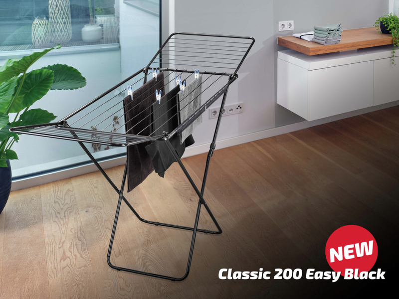 Afbeelding laden in galerijviewer, Leifheit classic droogrek - 200 easy - 20 mtr drooglengte - zwart
