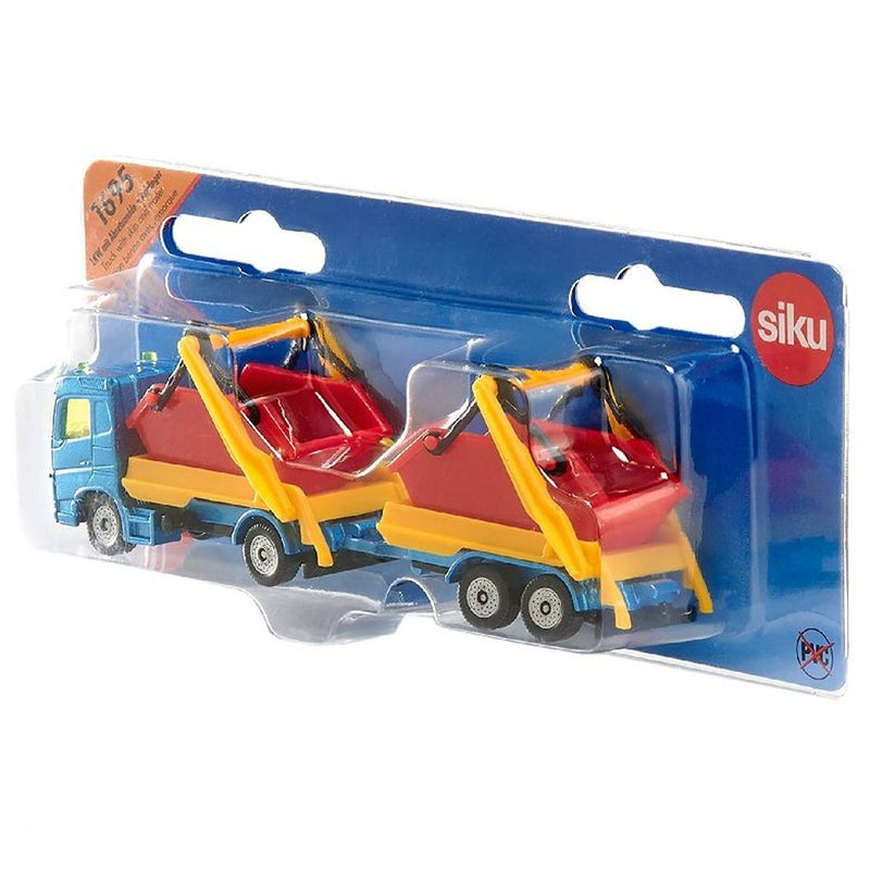 Afbeelding laden in galerijviewer, Siku 1695 vrachtwagen + puincontainer en aanhanger

