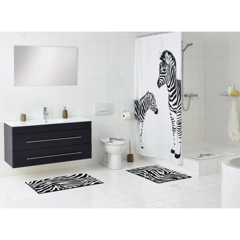 Afbeelding laden in galerijviewer, Ridder douchemat zebra 54x54 cm wit en zwart

