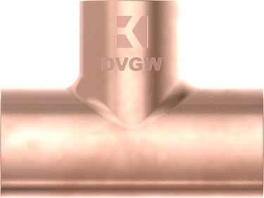 Kirchhoff koperen t-stuk, blank, 28 mm, 3 sockets, (5130) - 989046055