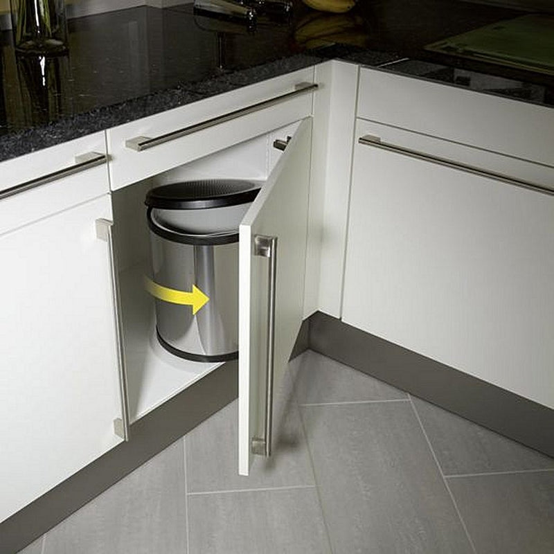 Afbeelding laden in galerijviewer, Hailo 3555-101 compact-box m prullenbak 15l zilver zwart
