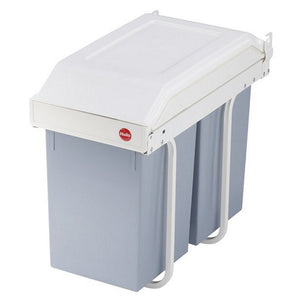 Hailo 3659-001 multi-box duo l inbouw afvalbak 2x14l wit zilver