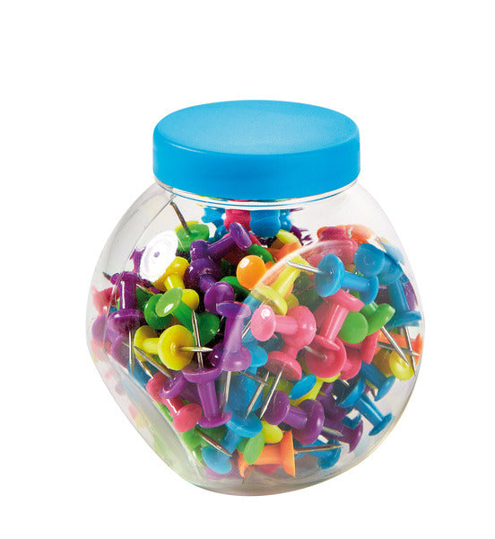 Afbeelding laden in galerijviewer, Van der doelen alco al-6600-26 pushpin 150 st in schroefdop-box neon-kleur
