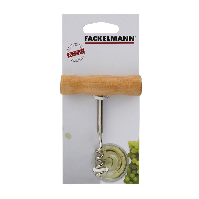 Afbeelding laden in galerijviewer, Fackelmann basic kurkentrekker 10.5 cm hout chroom
