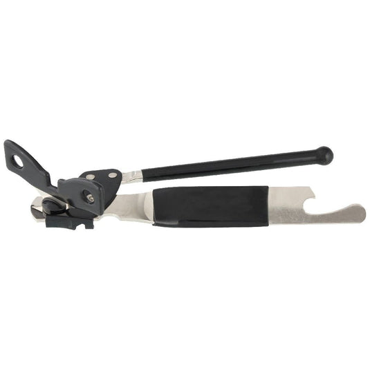 Fackelmann basic blik- en flesopener 15 cm zilver zwart