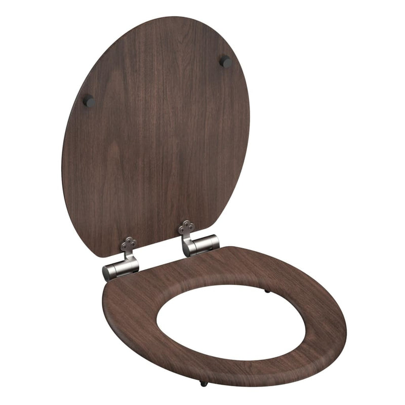 Afbeelding laden in galerijviewer, SCHÜTTE SCHÜTTE Toiletbril soft-close DARK WOOD MDF
