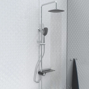 Schütte regendoucheset met zijplateau aquastar chroomkleurig-antraciet