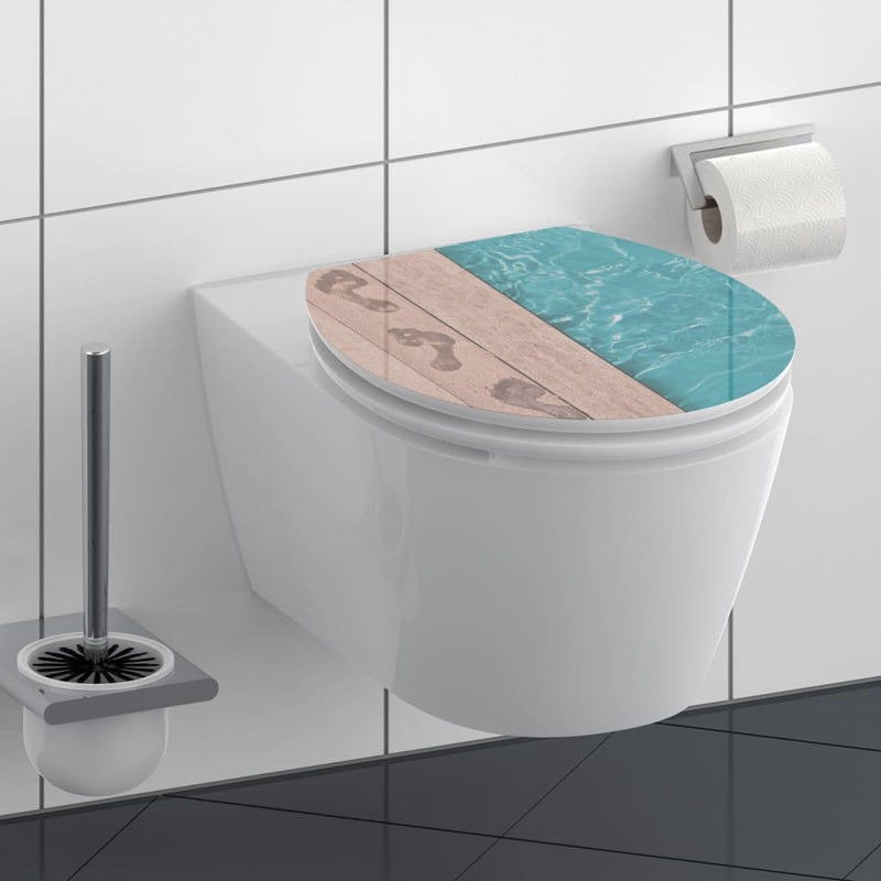 Afbeelding laden in galerijviewer, SCHÜTTE SCHÜTTE Toiletbril met soft-close POOLSIDE MDF hoogglans
