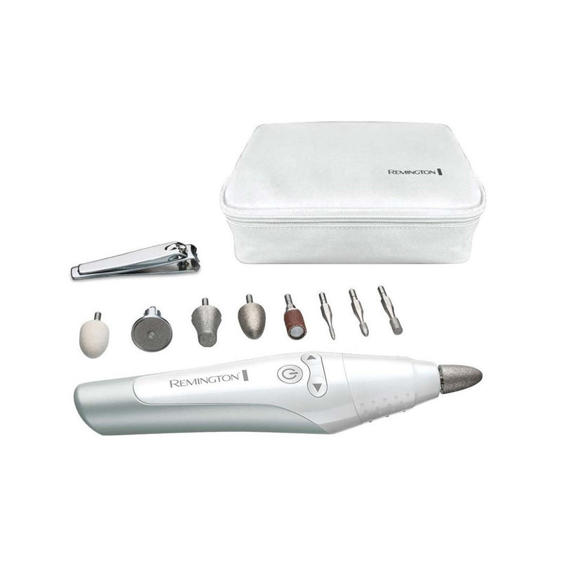 Afbeelding laden in galerijviewer, Remington man3000 reveal manicure-pedicureset met 12 hulpstukken zilver wit
