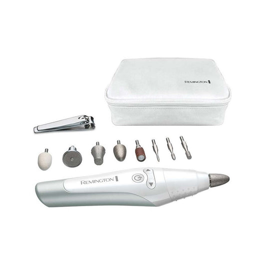 Remington man3000 reveal manicure-pedicureset met 12 hulpstukken zilver wit
