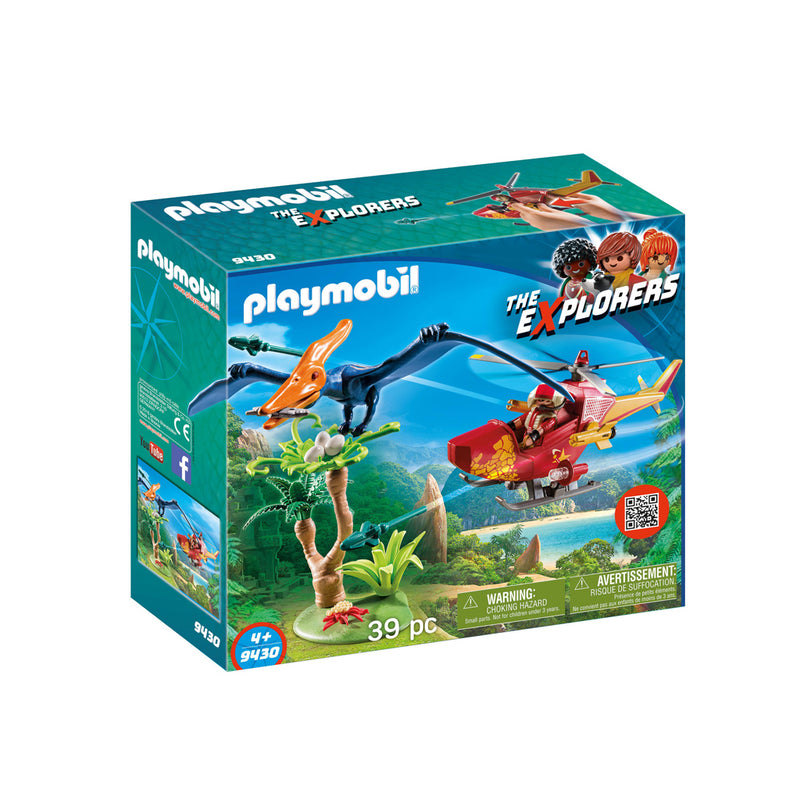 Afbeelding laden in galerijviewer, Playmobil 9430 the explorers helikopter met pteranodon
