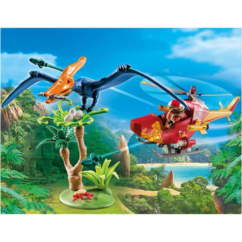 Afbeelding laden in galerijviewer, Playmobil 9430 the explorers helikopter met pteranodon
