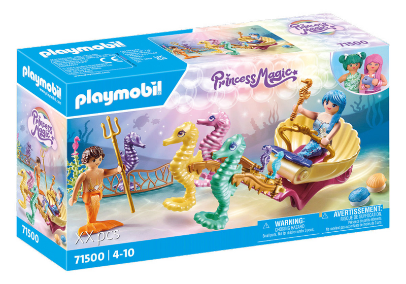 Afbeelding laden in galerijviewer, Playmobil princess magic zeemeermin zeepaard koets
