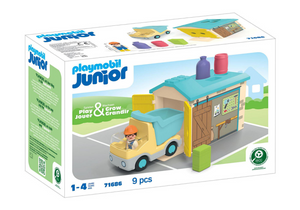 Playmobil junior werkman met sorteer garage - 71686