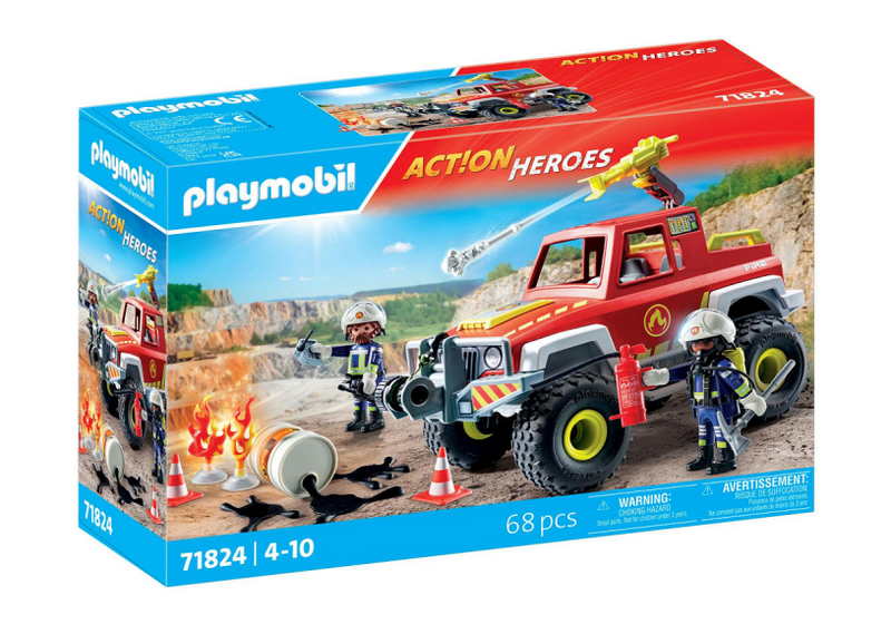 Afbeelding laden in galerijviewer, Playmobil action heroes brandweerwagen - 71824

