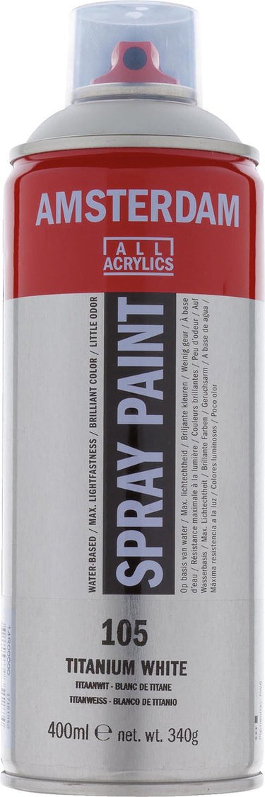 Amsterdam spuitbusverf - spraypaint - #105 - titaanwit - - 400ml