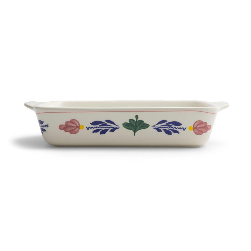 Afbeelding laden in galerijviewer, Boerenbont ovenschaal 30x20x6,5cm 3,2 liter keramiek
