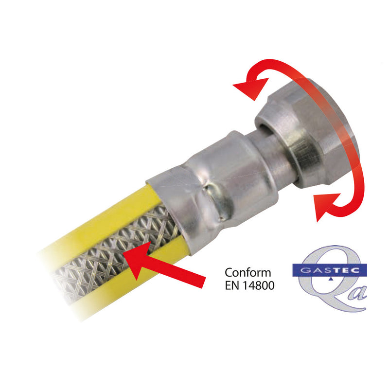 Afbeelding laden in galerijviewer, Scanpart gas aansluit set rvs-flexibele 125cm
