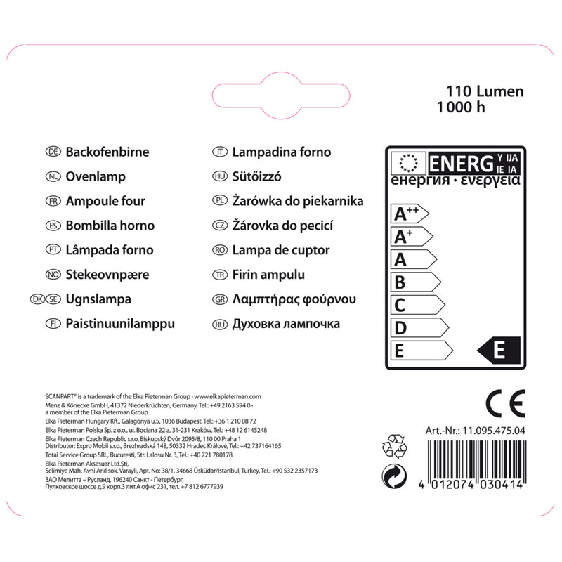 Afbeelding laden in galerijviewer, Scanpart ovenlamp e14 15w 300gr buis a2
