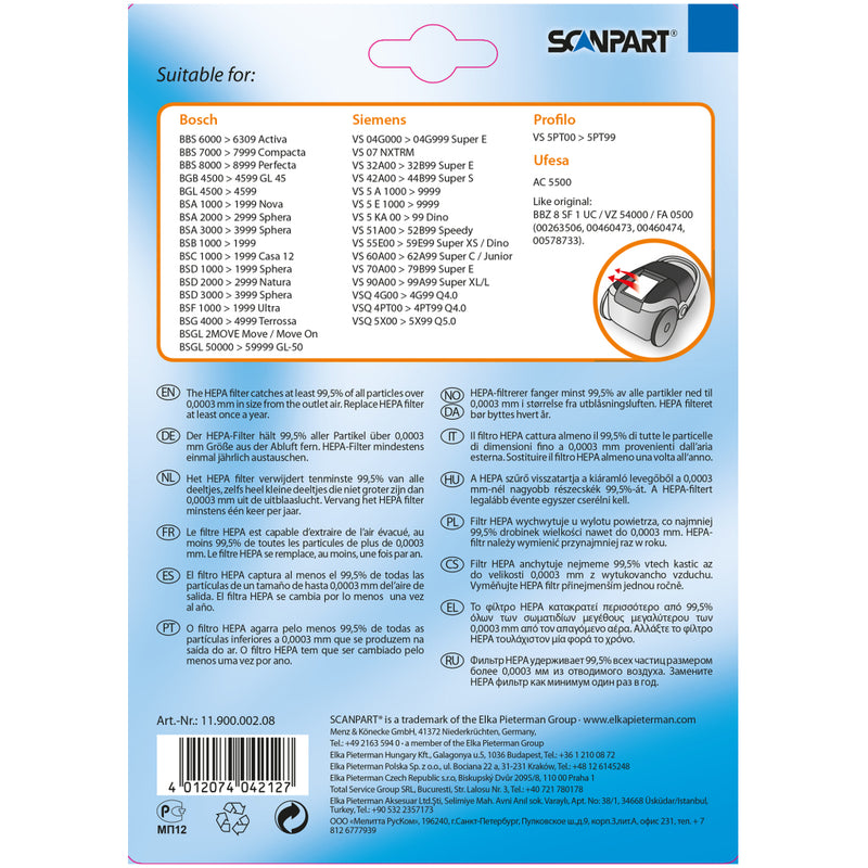Afbeelding laden in galerijviewer, Scanpart bosch siemens bbz8fs1 hepafilter
