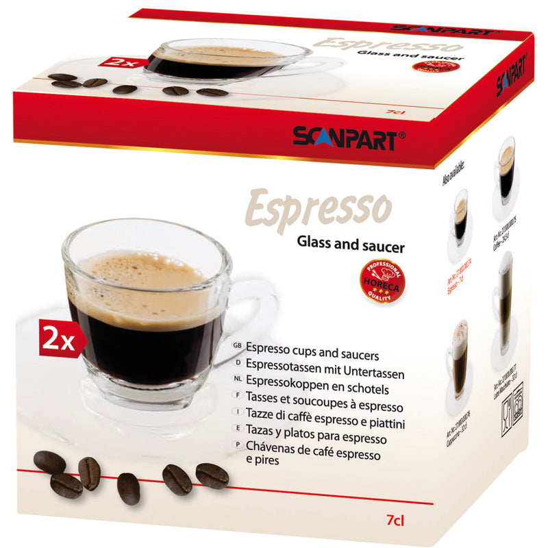Afbeelding laden in galerijviewer, Scanpart espresso kop en schotel 7cl 2 stuks
