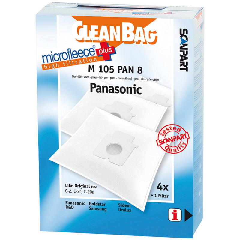 Afbeelding laden in galerijviewer, Scanpart m105pan8 microfleese stofzak panasonic c-2e micro en
