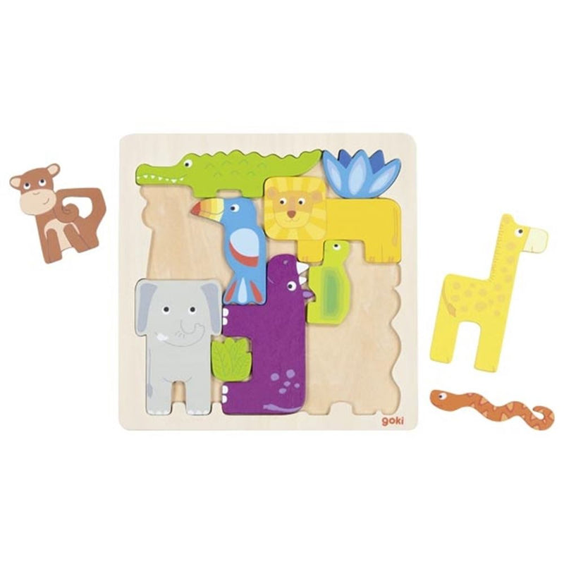 Afbeelding laden in galerijviewer, Goki houten puzzel safari, 11st.
