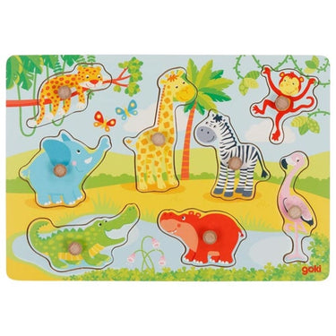 Goki knoppuzzel afrikaanse babydieren. 8 deli