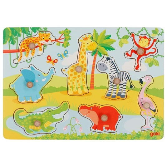 Goki knoppuzzel afrikaanse babydieren. 8 deli