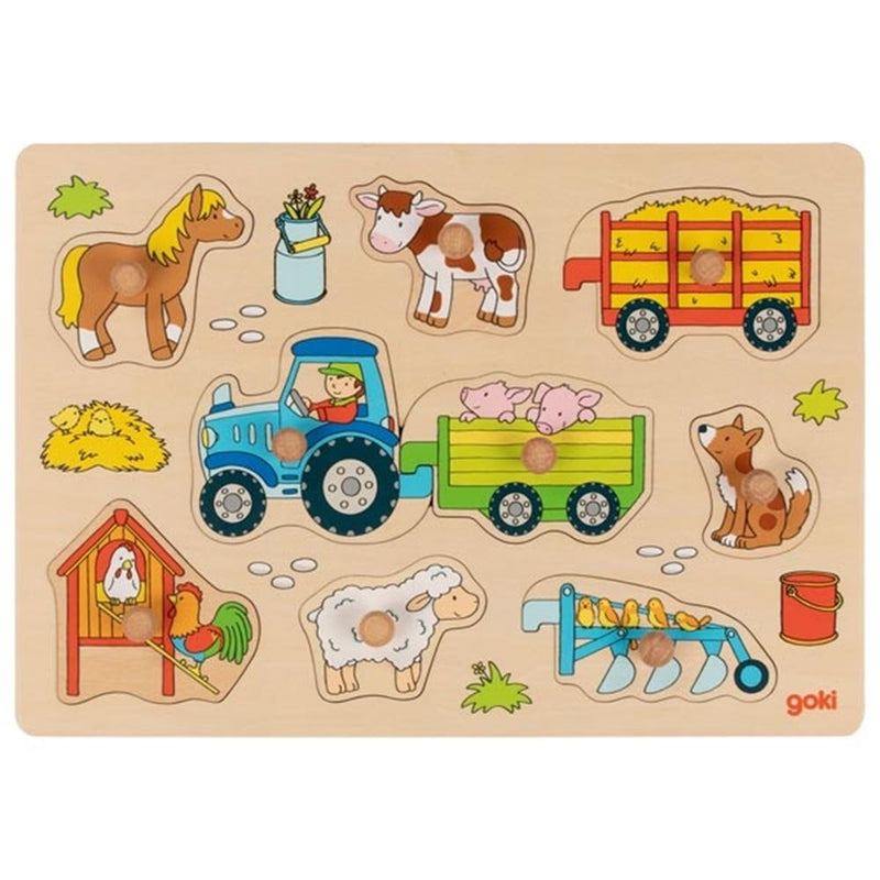 Afbeelding laden in galerijviewer, Knoppuzzel tractor met aanhangers. 9 del
