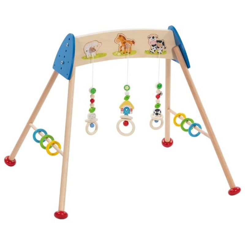 Afbeelding laden in galerijviewer, Goki houten babygym boerderijdieren met geluid
