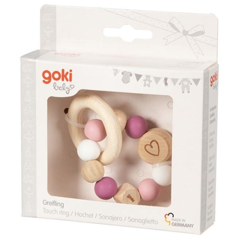 Afbeelding laden in galerijviewer, Goki houten grijpring hart roze
