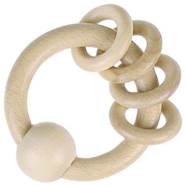 Goki touchring met 4 ringen, natuurlijk hout